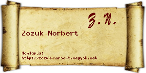 Zozuk Norbert névjegykártya