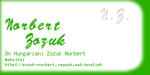 norbert zozuk business card